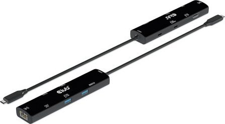 HUB USB Club 3D USB-C USB4, 6 në 1, HDMI 8K, PD 100W, i zi
