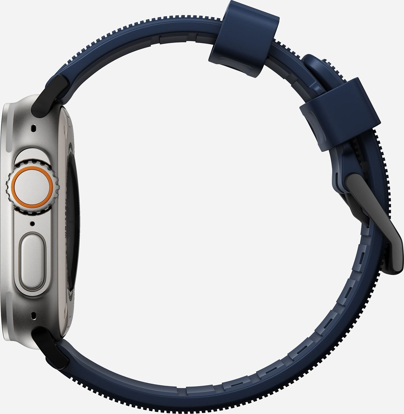 Rrip dore për Apple Watch Nomad Rugged Strap, gome FKM, 42-49mm, blu Atlantic dhe i zi