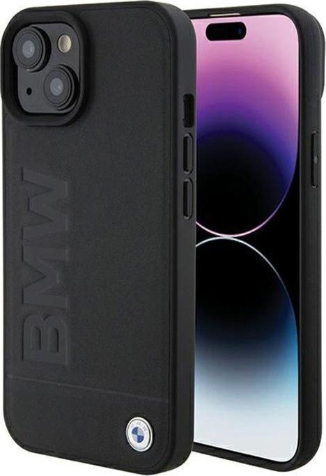 Mbulesë telefoni BMW BMHMP15MSLLBK, për iPhone 15 Plus 6.7", lëkurë, MagSafe, e zezë