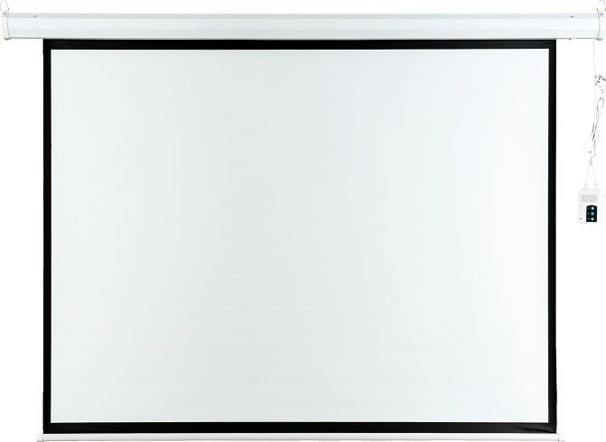 Ekran projektori AVELI, motor elektrik, 150", format 4:3, i bardhë