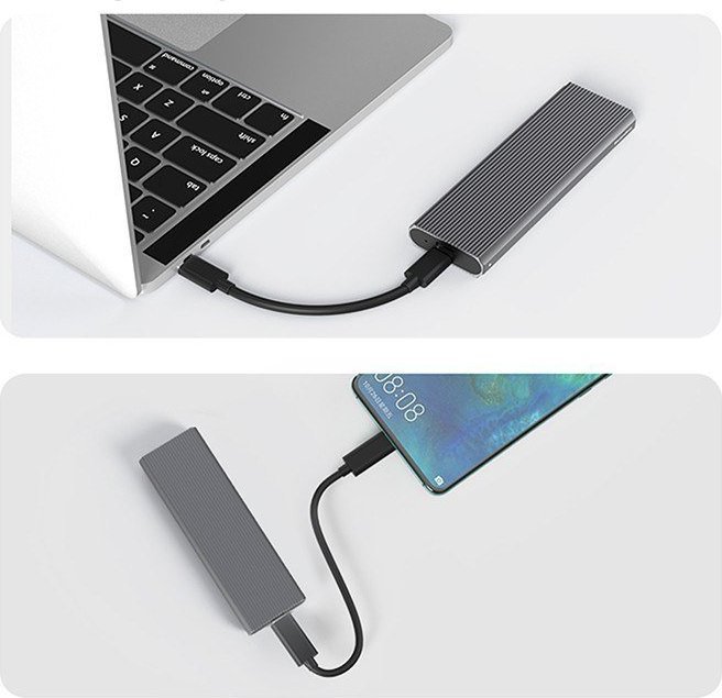 Kuti eksternale për SSD M.2 NVMe, USB 3.1 10Gb/s, deri 4TB, grafit