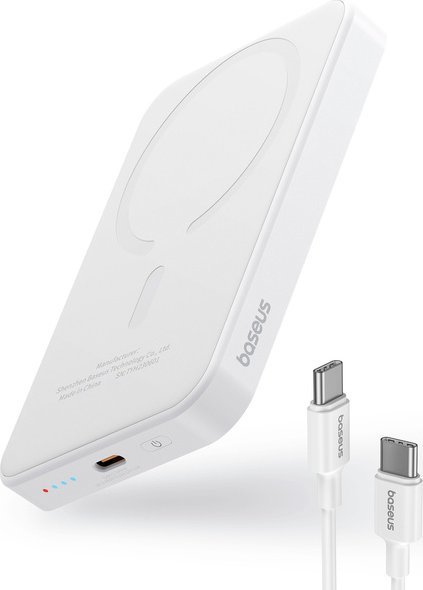 Karikues portativ Baseus Magnetic Mini, 5000mAh, 20W, i bardhë