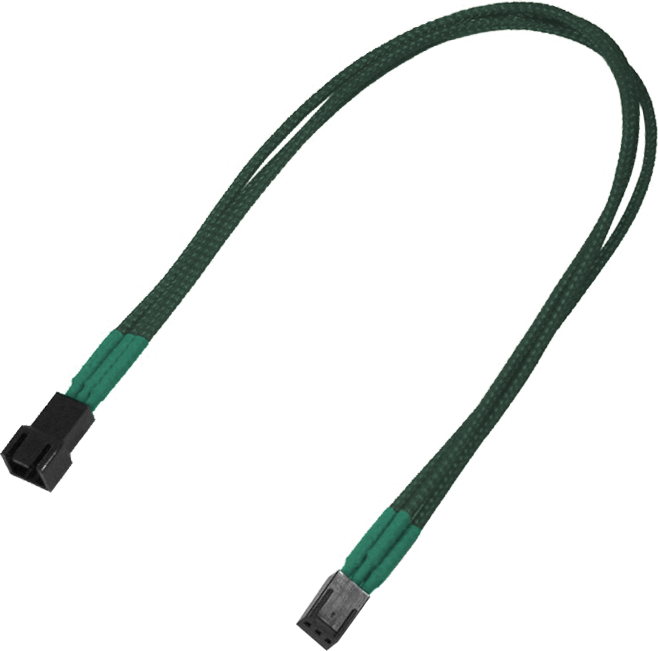Kabllo Nanoxia 3-pin - 3-pin, 0.3m, e gjelbër