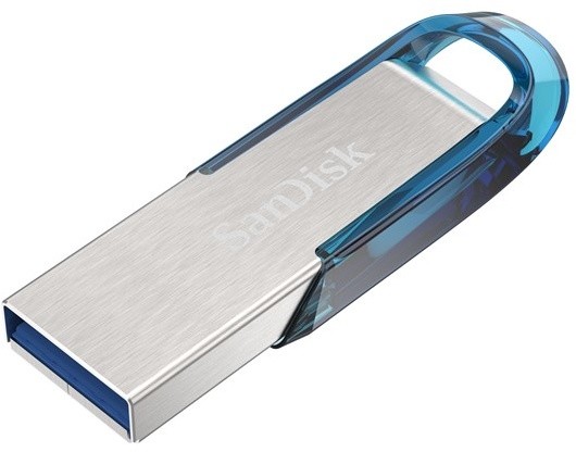 USB SanDisk Ultra Flair - 64GB, e kaltër/hirtë