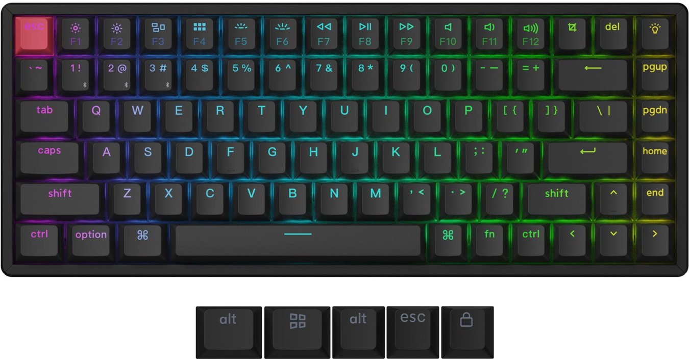 Tastierë mekanike Keychron K2 V3, wireless QMK, hot swap Red, gri