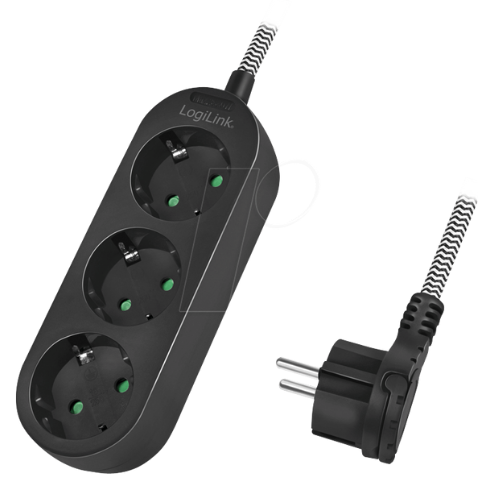 Kabllo vazhduese LogiLink 3-way, 3x CEE 7/3