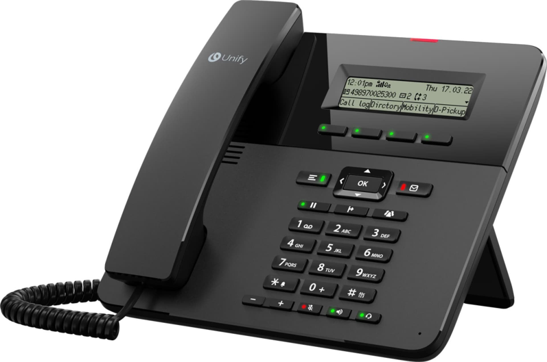 Telefoni fiks Unify OpenScape Desk Phone CP210 Analog, ekran i madh, me USB, i zi