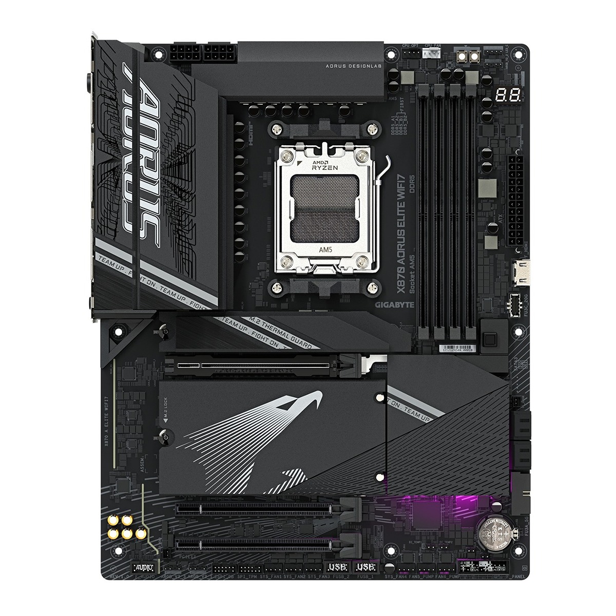 Pllakë amë Gigabyte X870 AORUS ELITE WIFI7, ATX, AM5, DDR5, Wi-Fi 7, e zezë