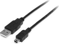 Kabllo USB StarTech, miniUSB-B në USB-A , 0.5 m, e zezë