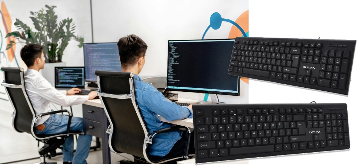 Tastierë Bounn HK-616, me kabllo, layout standard, e zezë