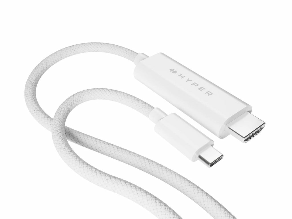 Kabllo HyperDrive USB-C në HDMI, 4K60Hz, 2.5m, e bardhë
