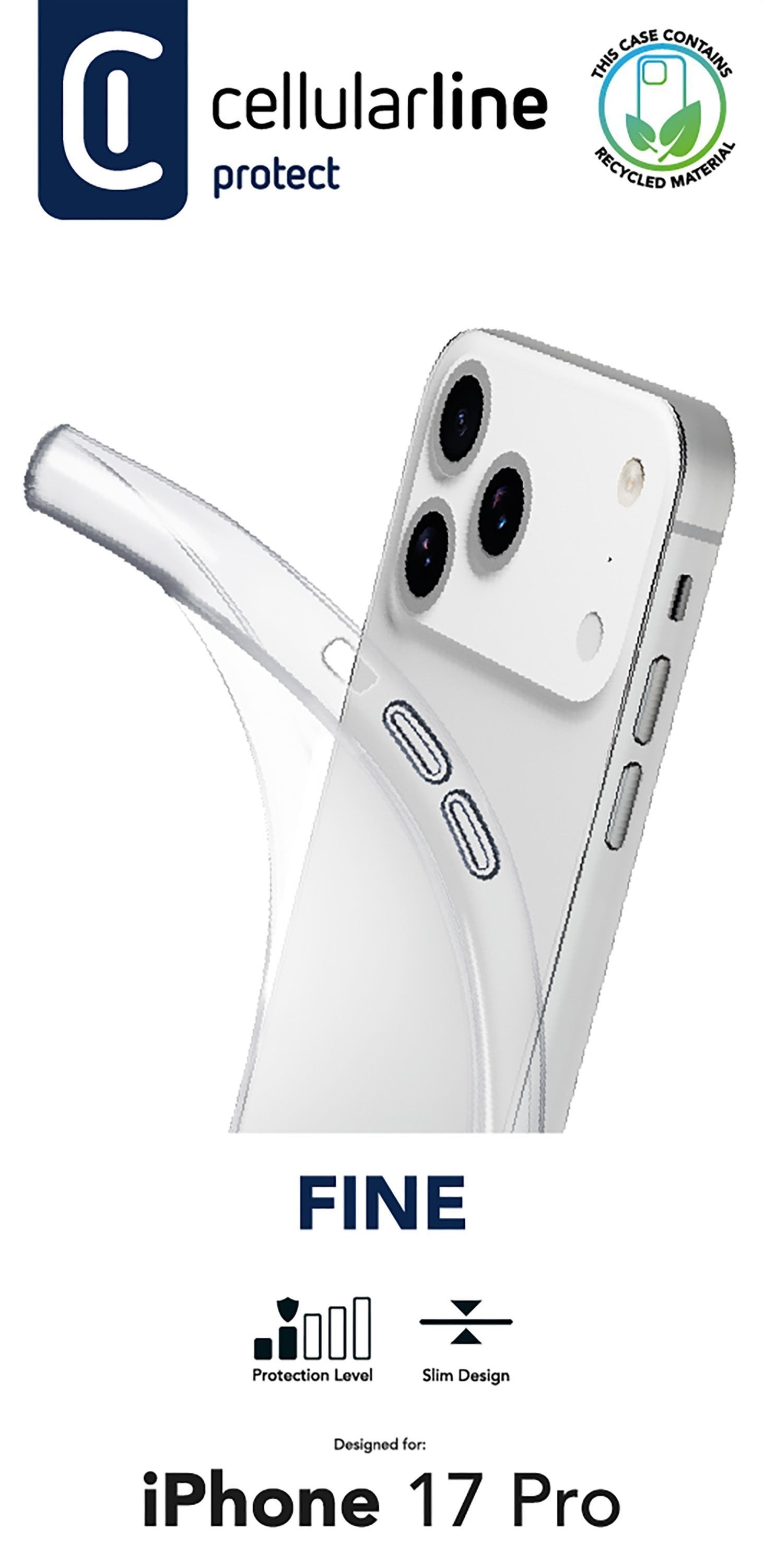 CELLULARLINE TRANSP. RUBBER CASE FINE IPHONE 17 PRO