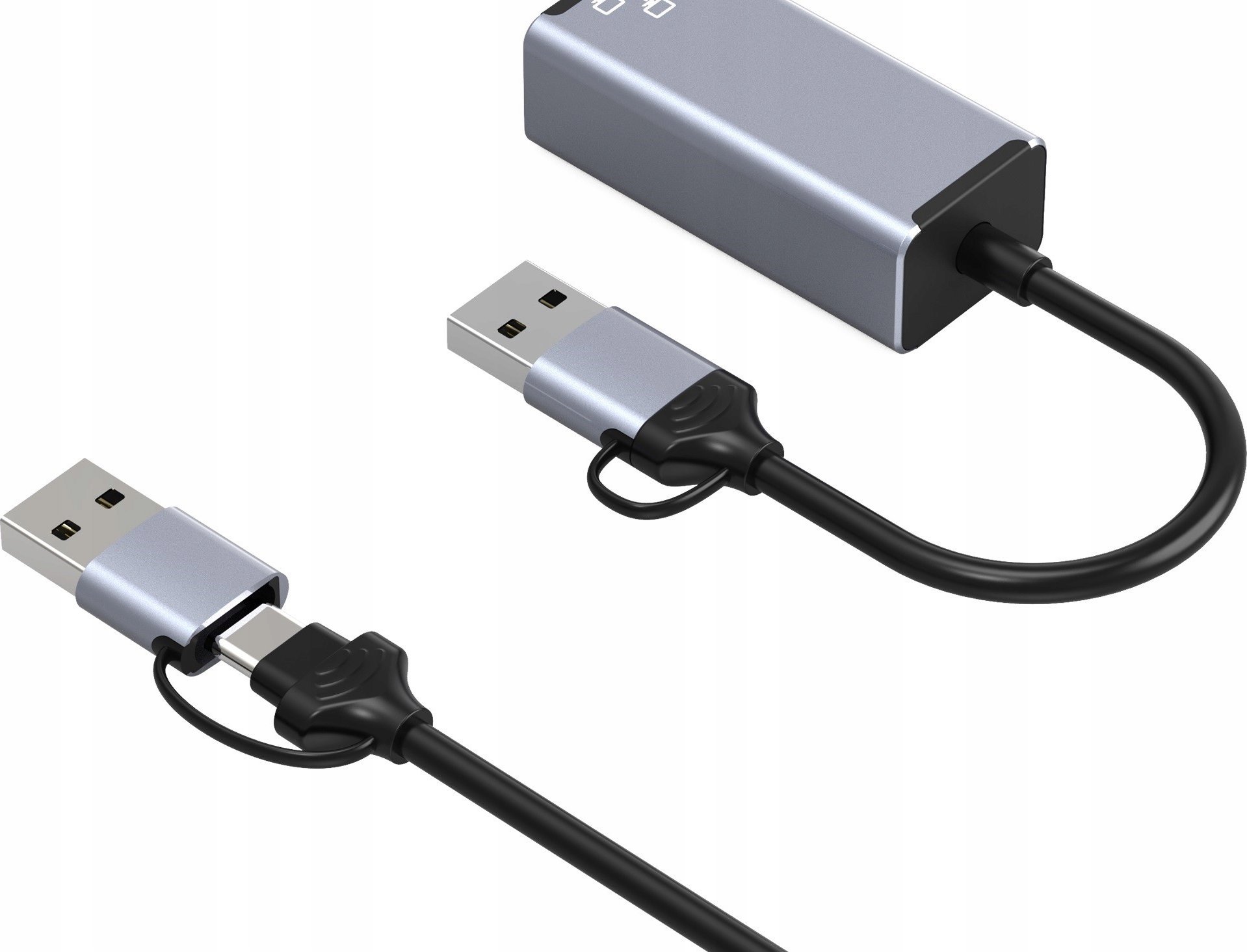 Adaptues rrjeti Bounn, USB dhe Type C, Ethernet 100Mbps, i bardhë