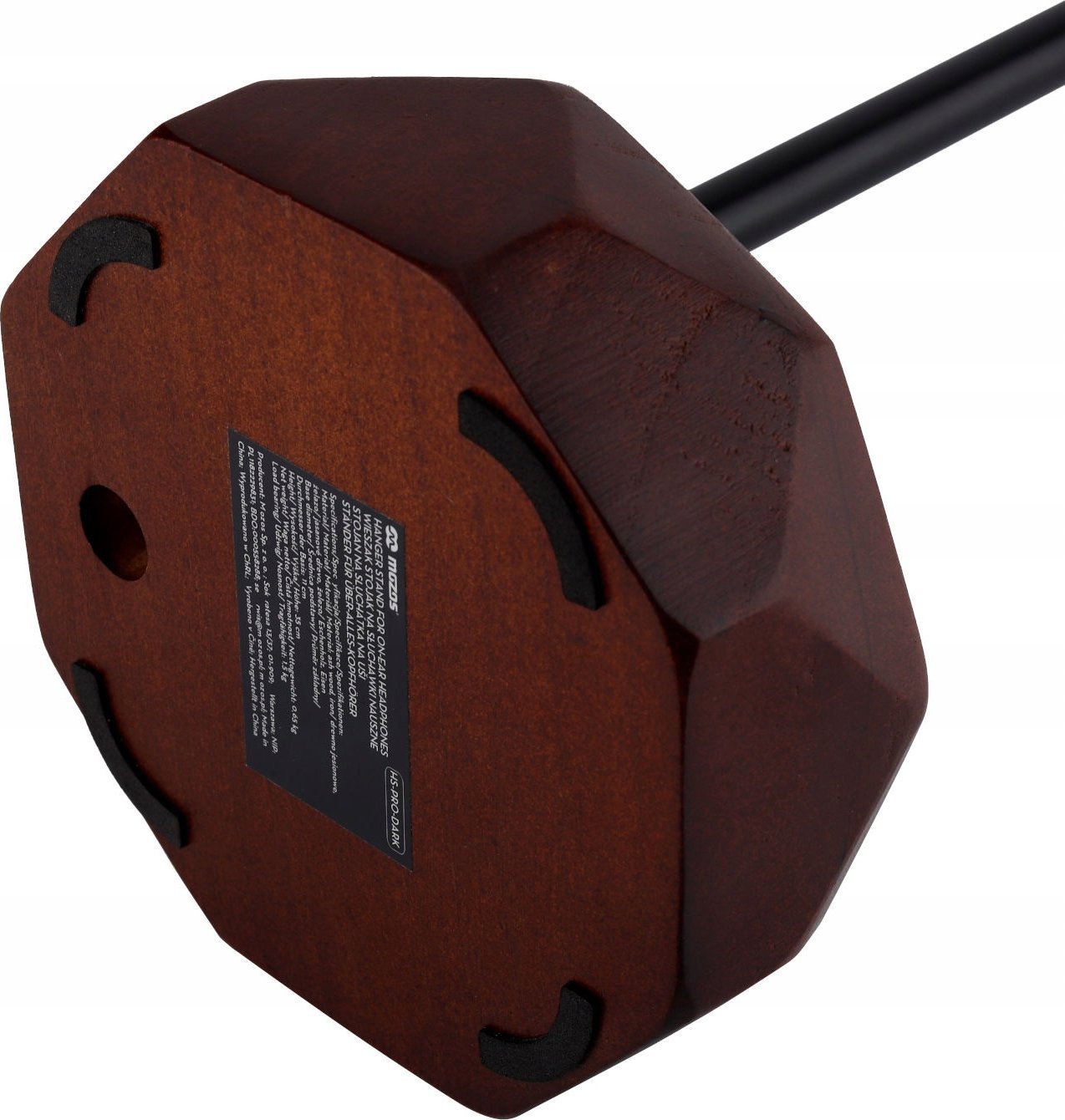 Држач за слушалки Mozos HS-PRO-DARK, метал и дрво, 35 cm, боја цреша