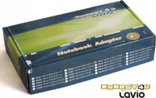 Adapter karikues për laptop Energy4U PA05, 19.5V 4.62A, 90W, i zi
