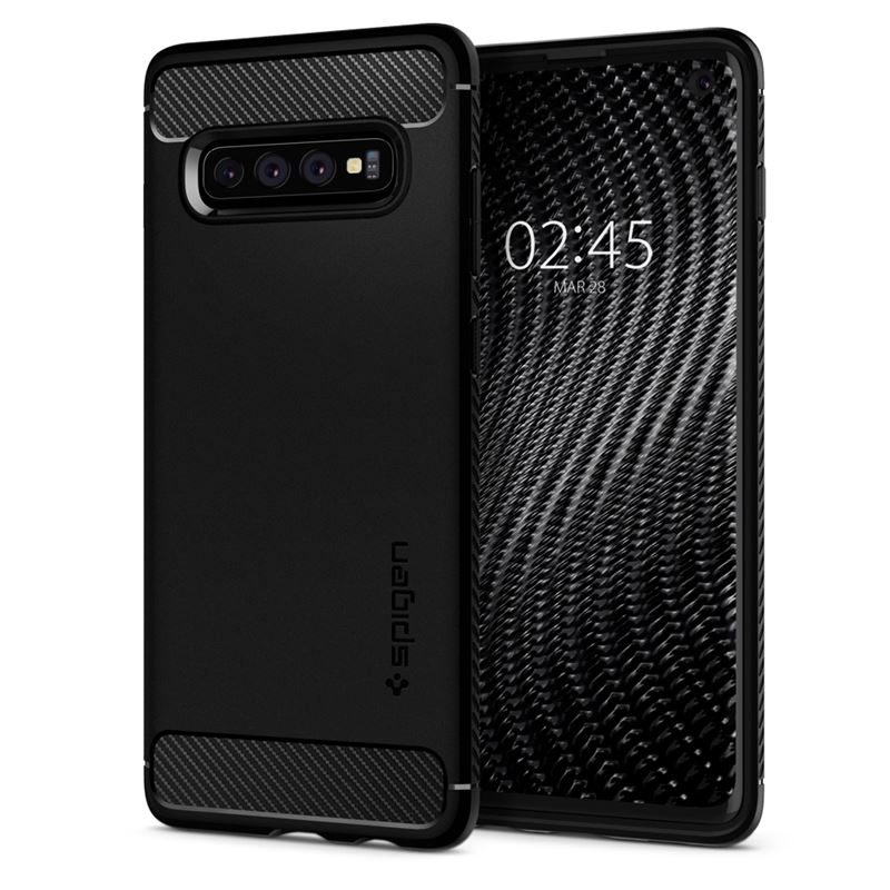 Mbështjellëse Samsung Galaxy S10 Spigen Rugged Armor, e zezë