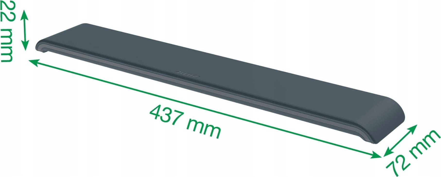 Mbështetëse ergonomike për tastierë Leitz Ergo, e rregullueshme, gri e errët