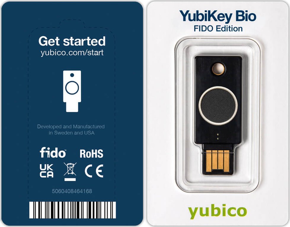 Çelës sigurie biometrik Yubico YubiKey Bio, FIDO2 WebAuthn, USB A, i zi