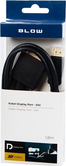 Kabllo BLOW DVI në DisplayPort, 1.8m, Full HD 1080p, e zezë