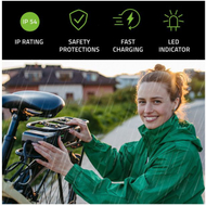 Karikues për biçikletë elektrike Qoltec 42V 2A, 84W, IP54, i zi