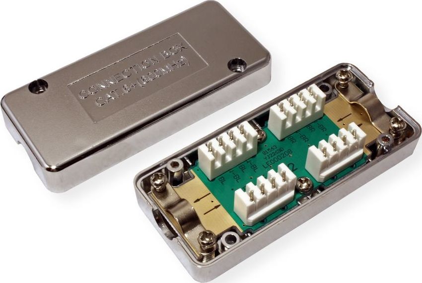 Kuti Value Junction box cat.6A, STP, e zezë