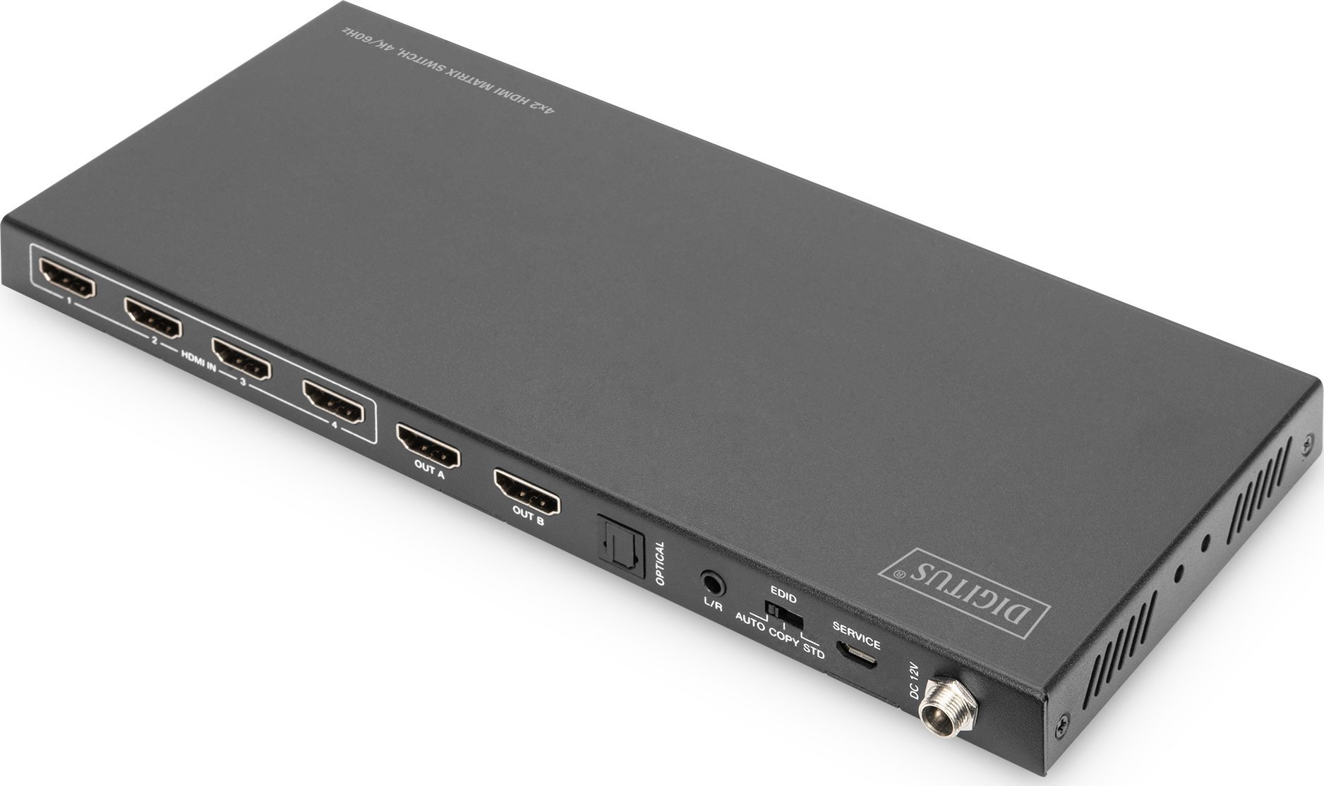 Ndërrues HDMI Matrix Digitus 4x2, 4 hyrje, 2 dalje, 4K 60Hz