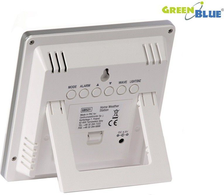 Stacion moti GreenBlue DCF GB521W, ekran me ngjyra, sensor pa tel, i bardhë