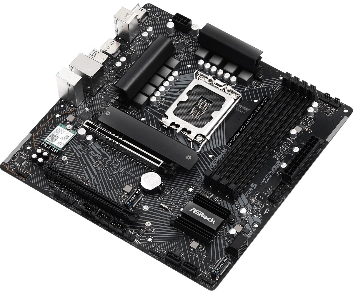 Pllakë amë ASRock B760M PG Lightning WiFi Intel B760 LGA 1700 micro ATX