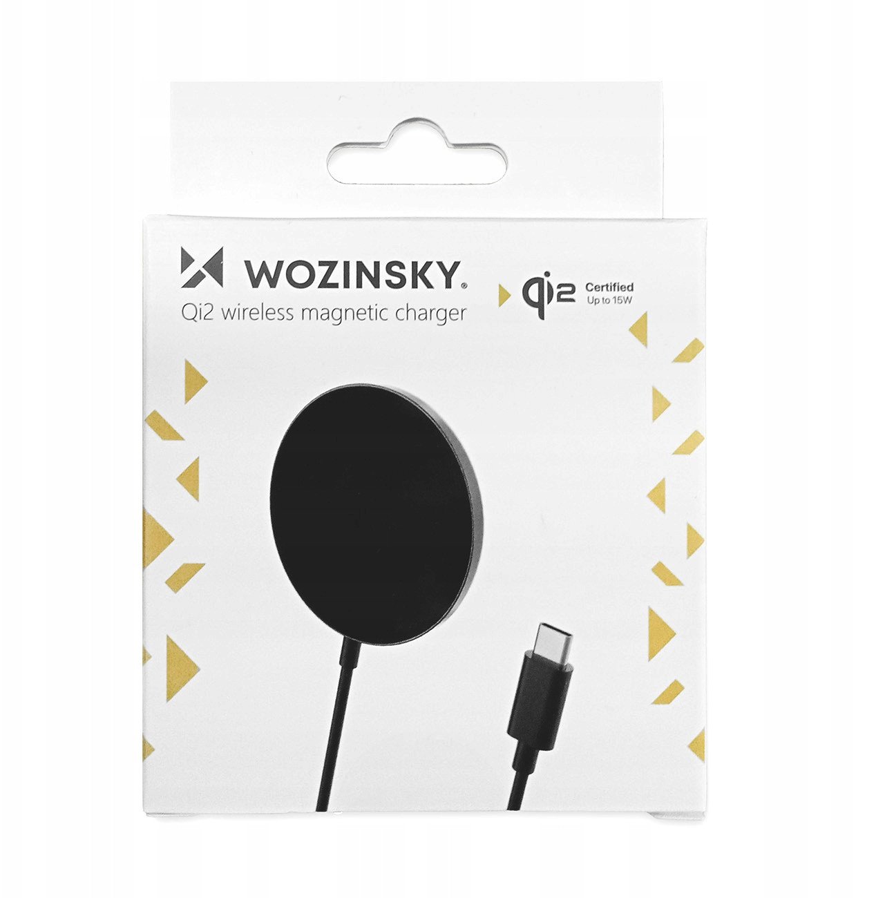 Karikues wireless Wozinsky 15W Qi2, karikim i shpejtë, induktiv, i zi