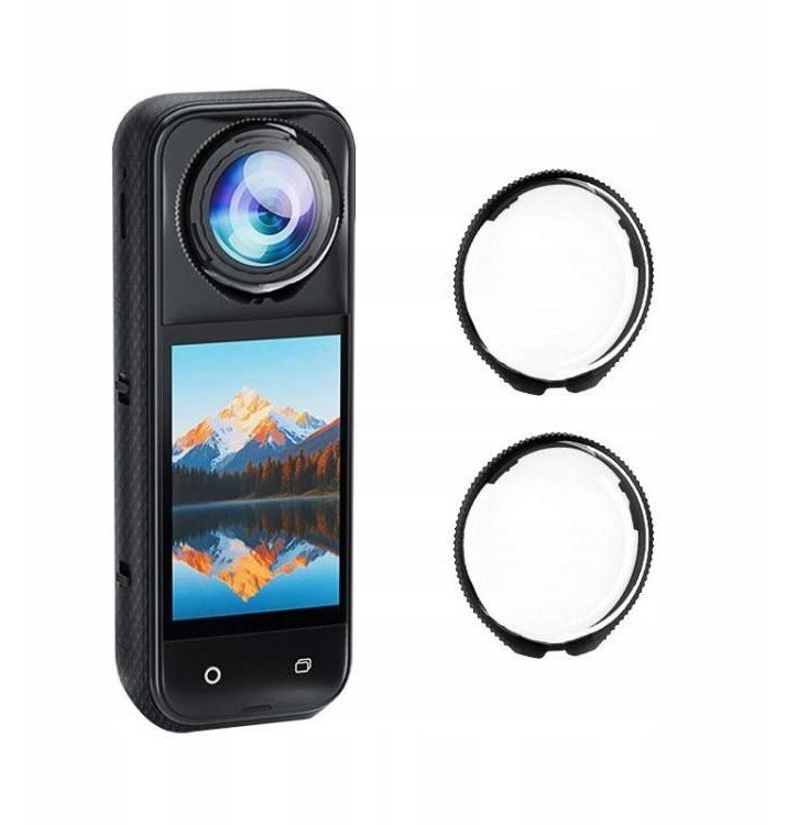 Заштитен сет за леќи PULUZ, заштитно стакло 2x, за Insta360 X5, проѕирен