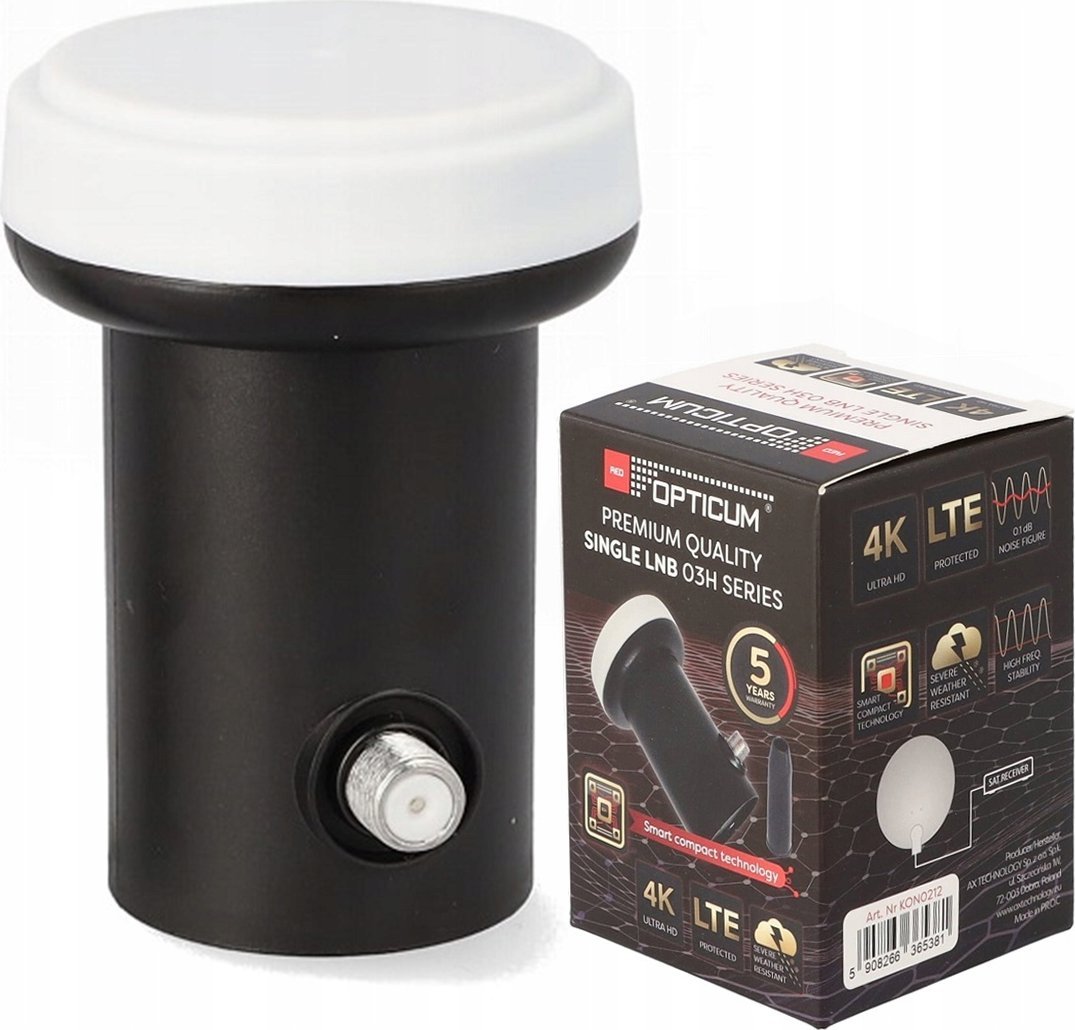 Konvertues satelitor Opticum Red 03H Premium, SINGLE LNB, 40mm