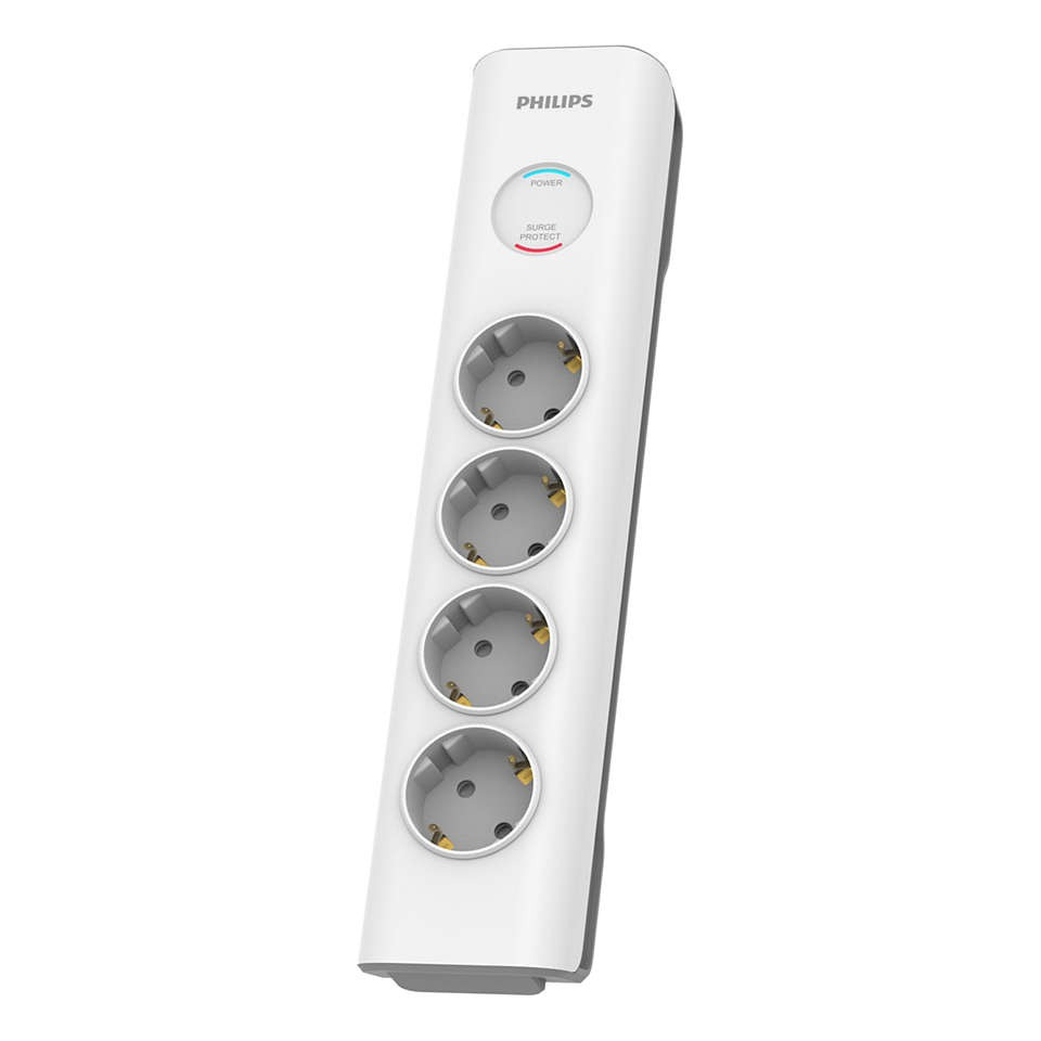 Kabllo vazhduese Philips SPN7040WA/58, surge protection, 4 dalje, 2m, e bardhë