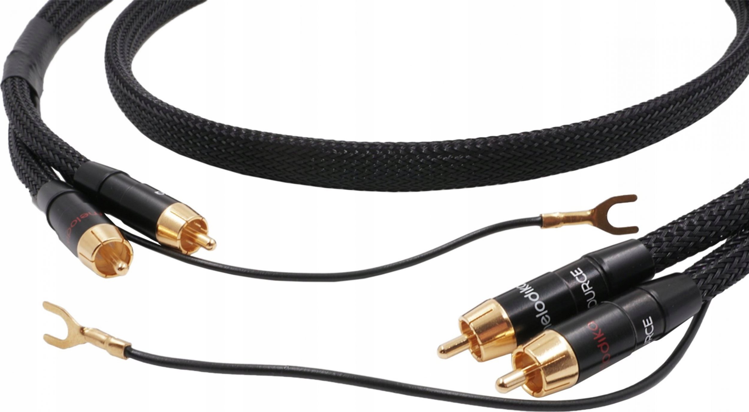 Kabllo audio Melodika MDPHD05, 2xRCA Phono me tokëzim, 0.5m, e zezë