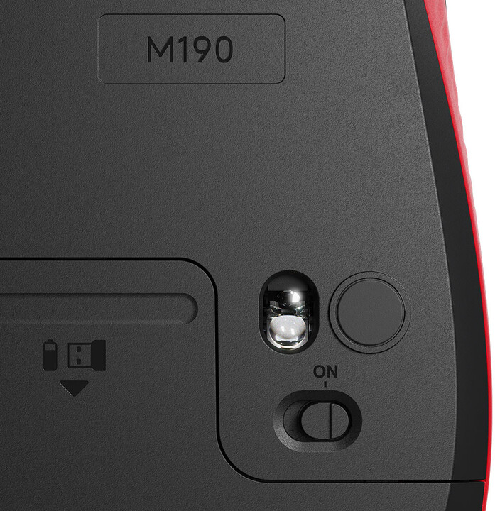 Глушец Logitech M190, црвен