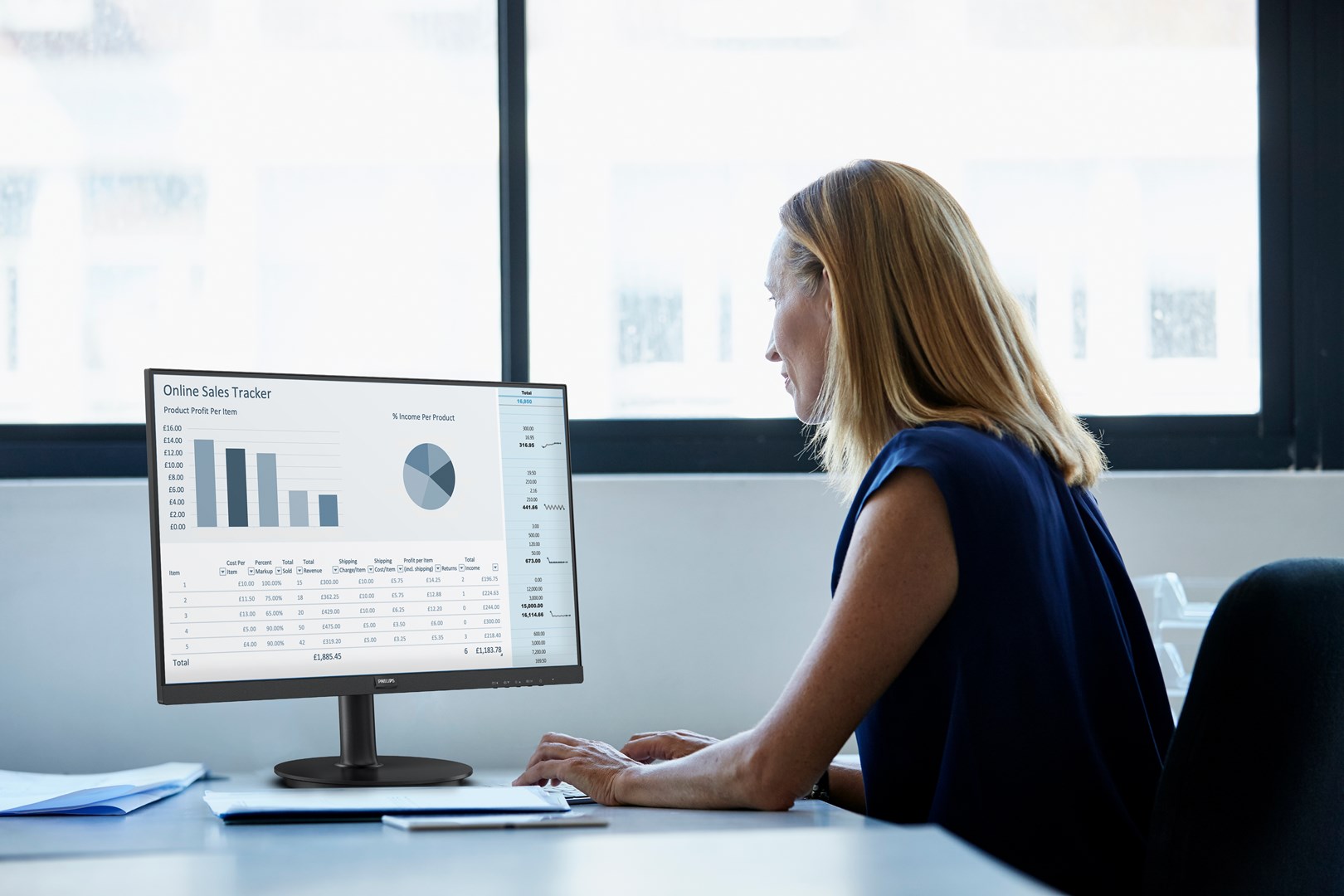 Monitor Philips V Line, 23.8", 1920 x 1080, 100 Hz, i zi