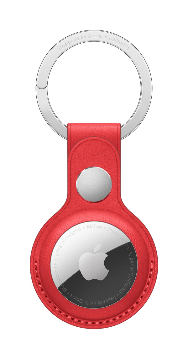 Apple AirTag Leather Key Ring, (PRODUCT)RED