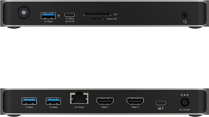 Докинг станица ICY BOX USB4 10 во 1, двоен видео излез, 8K, сива