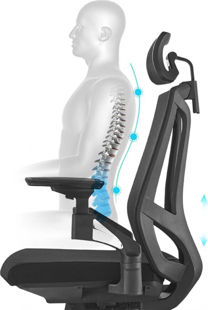 Karrige për zyrë Spacetronik GERD, e zezë