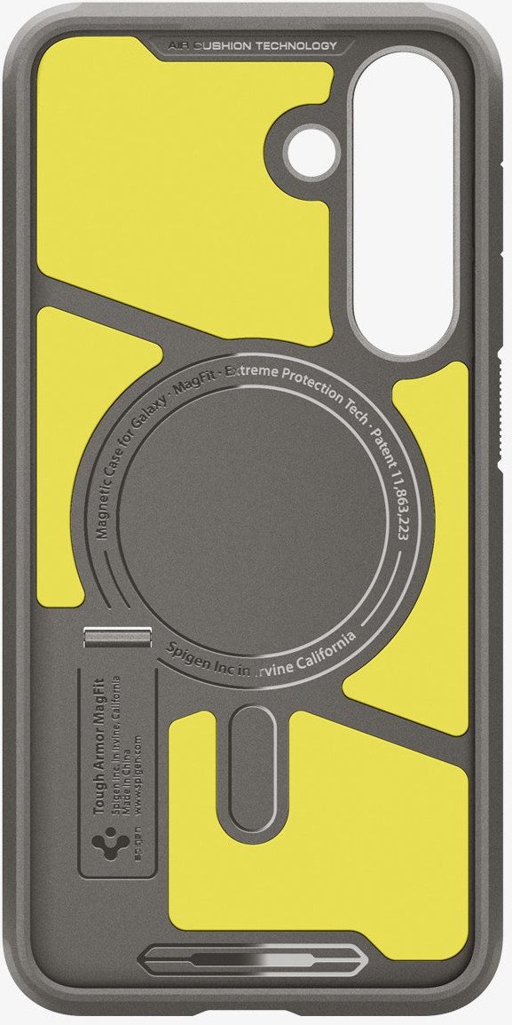 Kuti mbrojtëse Spigen Tough Armor MagSafe, Samsung Galaxy S25 FE, rezistente ndaj goditjeve, gunmetal beige