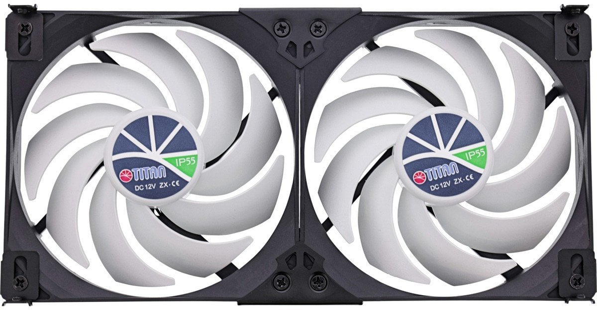 Ventilator ftohës Titan TTC-SC22 C V2+, dual fan 140mm, IP55, për kamper