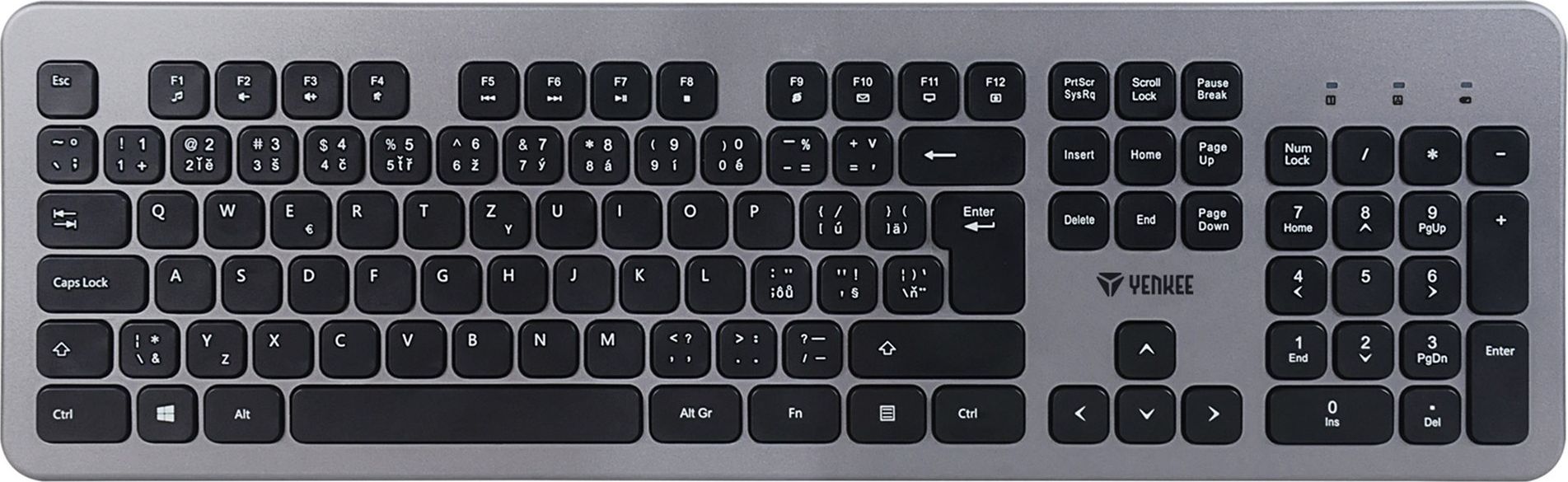 Set tastierë dhe maus wireless YENKEE YKM 2007CS, USB, me LED të kuq, i zi