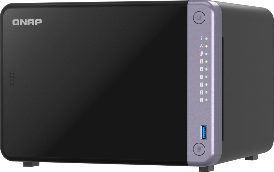 NAS сервер QNAP TS-632X-4G, 6 слотови, 4GB RAM, сива