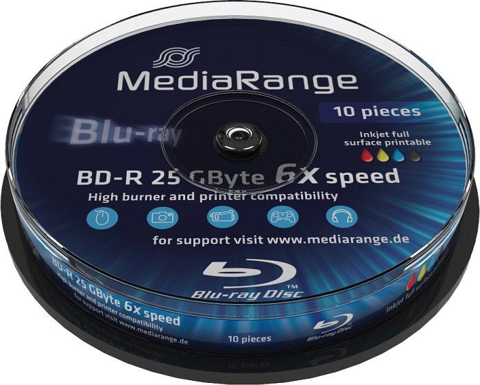 Disqe MediaRange BD-R, 25 GB, 10 copë