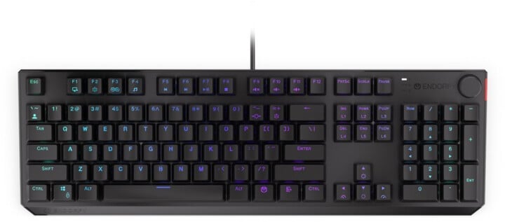Tastierë Endorfy Thock, Gaming, Kailh Brown, RGB LED, e zezë, US