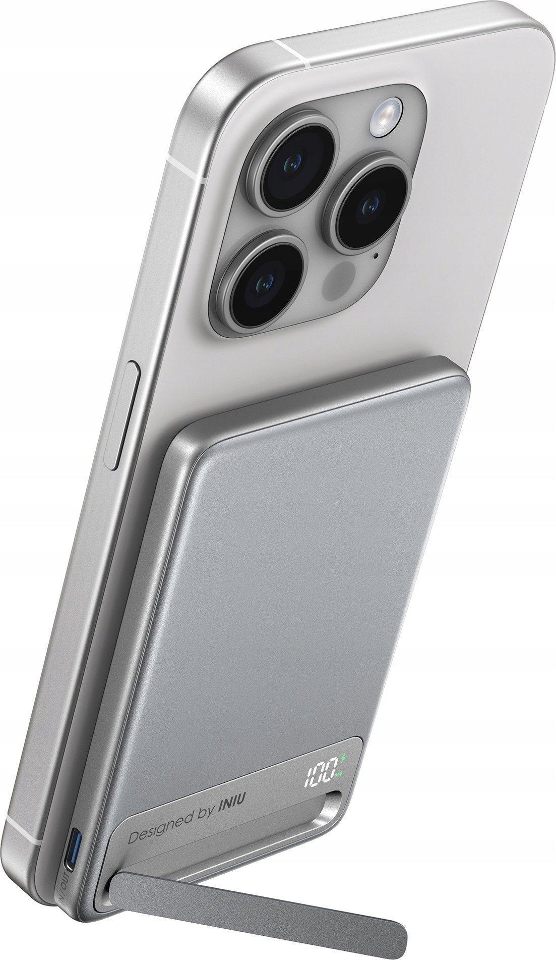 Power bank INIU MagPro Slim 5K, 5000mAh, wireless Qi2 15W, i bardhë