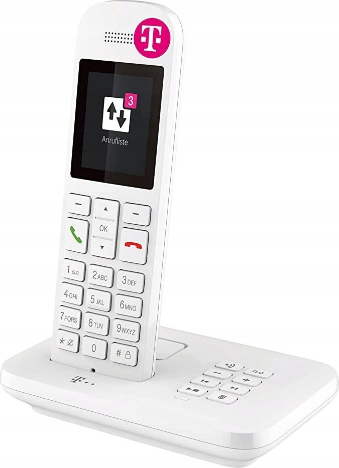 Telefon fiks Telekom Sinus A12, Analog DECT, ekran 2", i bardhë