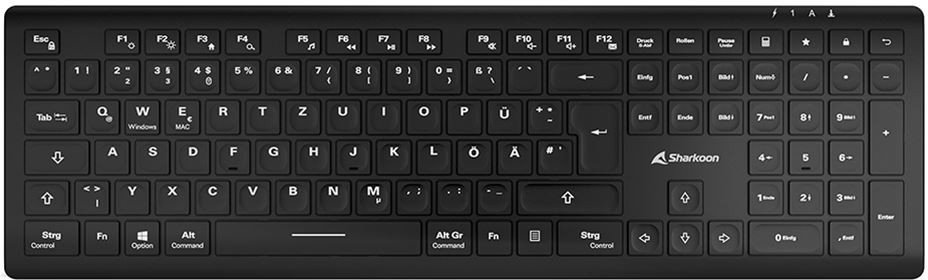 Tastierë Sharkoon Rubber Dome, layout DE, e zezë