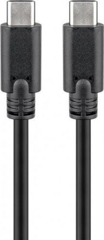 Kabllo USB Wentronic Goobay 66508, USB-C në USB-C, 2m, 60W, e zezë