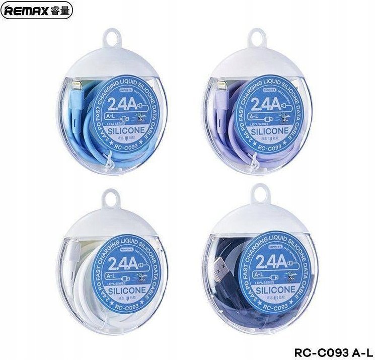 Kabllo Remax Leya Series RC-C093, USB në micro USB, 1m, 2.4A, e bardhë