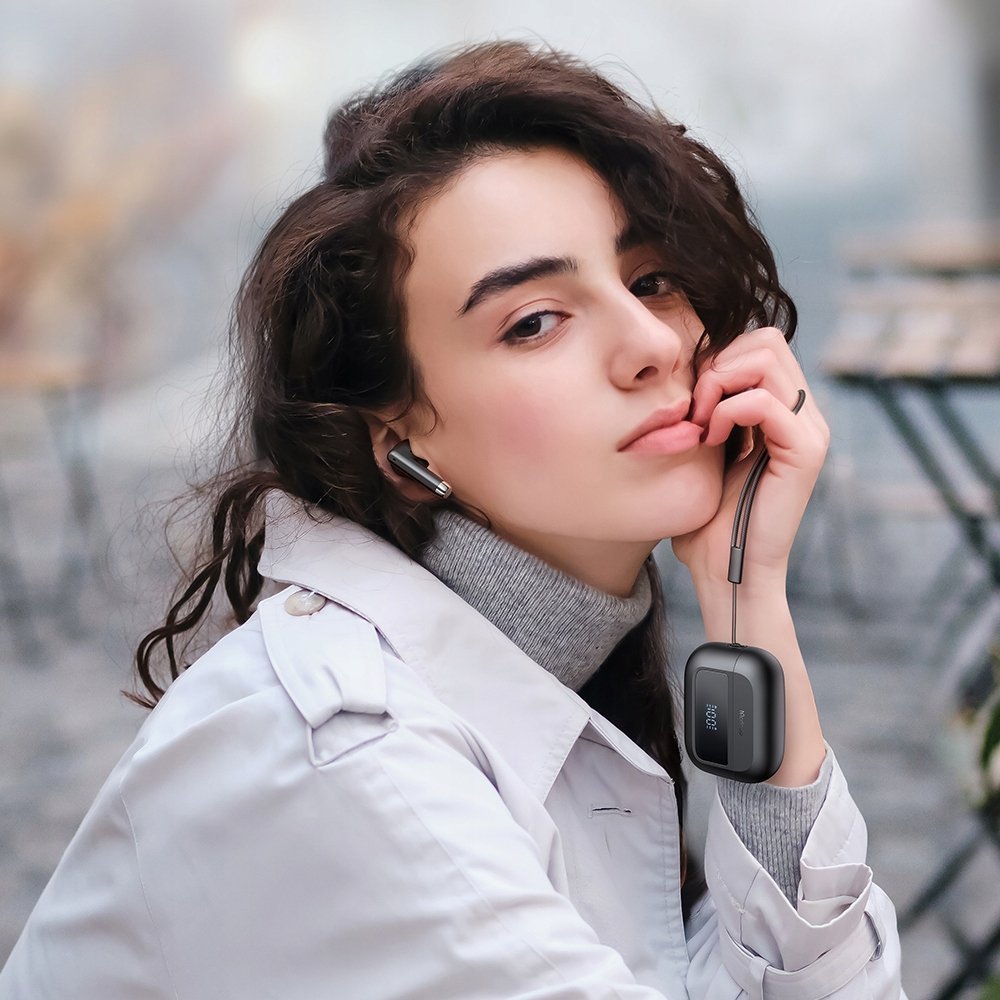 Kufje wireless Mcdodo In-Ear, Bluetooth 5.3, me mikrofon dhe kasë karikimi, të zeza